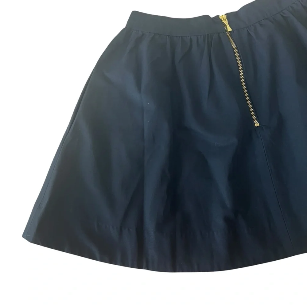 Kate Spade Girls Coreen A Line Skirt‎ Black Exposed Gold Tone Back Zipper 14 NWT
